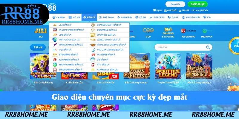 Bắn Cá RR88 - Chinh Phục Đại Dương Nhận Thưởng Khủng 2 Giao diện chuyên mục cực kỳ đẹp mắt